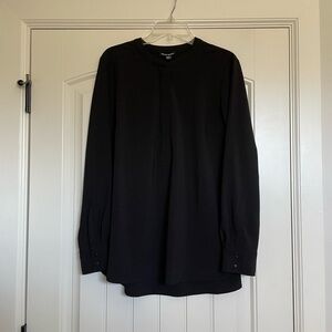 Hilary Radley Women's Black zipper front long Sleeve Blouse- Size XL